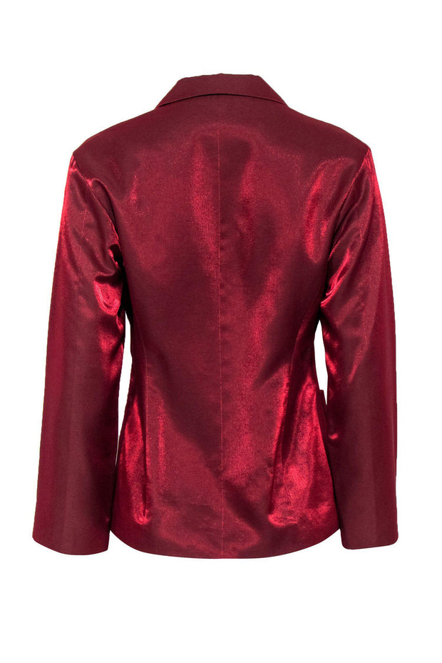 Current Boutique-Jil Sander - Red Shiny Button-Up Blazer Sz M