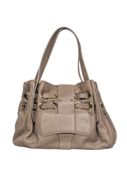 Current Boutique-Jimmy Choo - Taupe Leather "Ramona" Shoulder Satchel