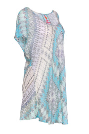 Current Boutique-Johnny Was - Teal & Grey Bohemian Print Tunic-Style Top Sz 1X