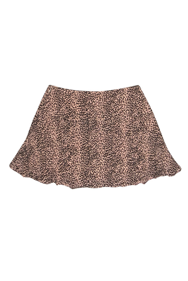 Current Boutique-Joie - Beige & Brown Leopard Print Miniskirt Sz 6