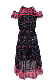 Current Boutique-Joie - Black Floral Print Dress w/ Thin Straps & Flowy Ruffles Sz XS