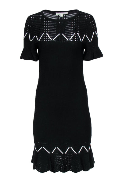 Current Boutique-Jonathan Simkhai - Black Knit Dress w/ White Lacing Detail Sz M
