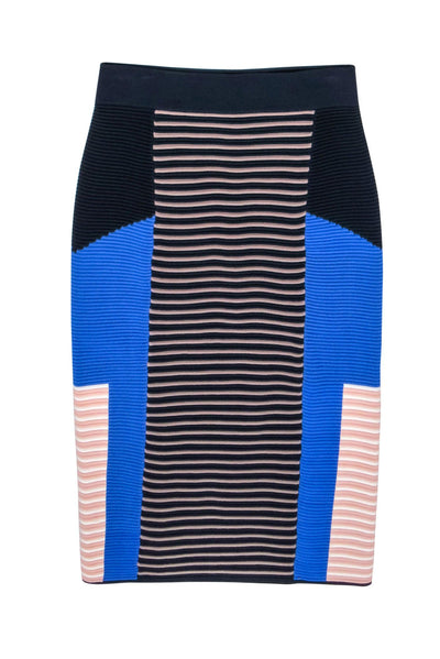 Current Boutique-Jonathan Simkhai - Multicolored Chunky Ribbed Knit Midi Pencil Skirt Sz L