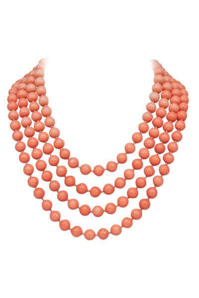 Current Boutique-Jose & Maria Barrera - Coral Beaded Multi-Strand Necklace