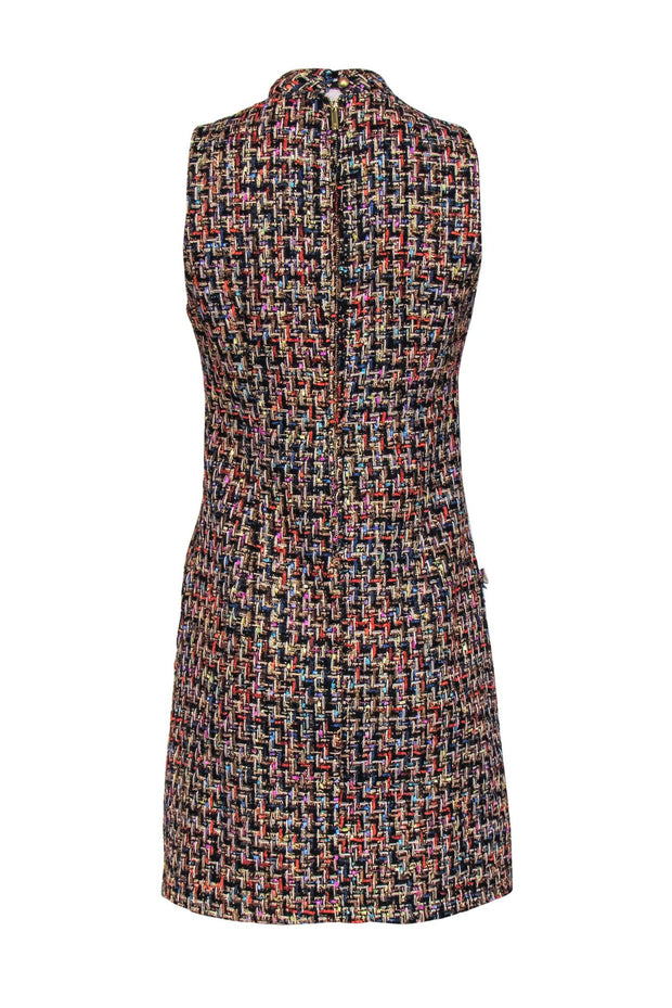 Current Boutique-Julie Brown - Multicolored Mock Neck "Annie" Metallic Tweed Dress Sz 6