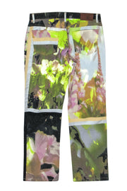 Current Boutique-Just Cavalli - Multicolor Floral Printed Straight-Leg Glitter Jeans Sz 30