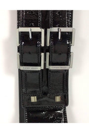 Current Boutique-Karen Millen - Black Patent Leather Belt Sz L