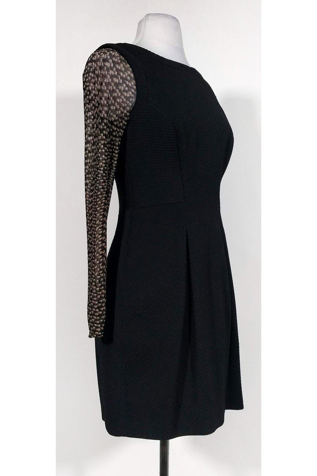 Current Boutique-Karen Millen - Black Textured Pattern Sleeve Dress Sz 6