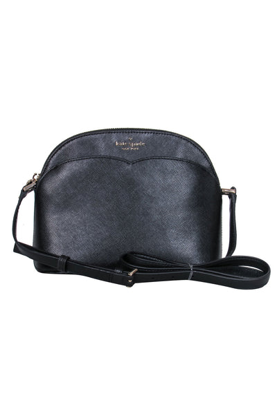 Current Boutique-Kate Spade - Black Leather Double Pocket Saffiano Leather Crossbody Bag