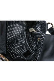 Current Boutique-Kate Spade - Black Nylon & Patent Leather Flap Shoulder Bag