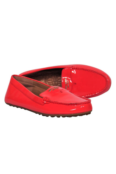 Current Boutique-Kate Spade - Bright Red Patent Leather "Deck" Loafers Sz 8.5