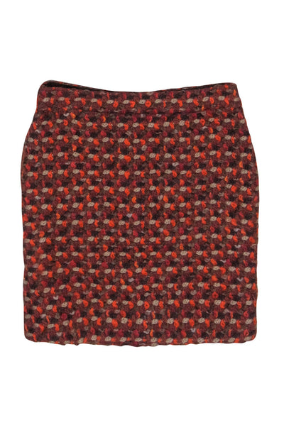 Current Boutique-Kate Spade - Brown & Orange Tweed Mini Skirt Sz 2