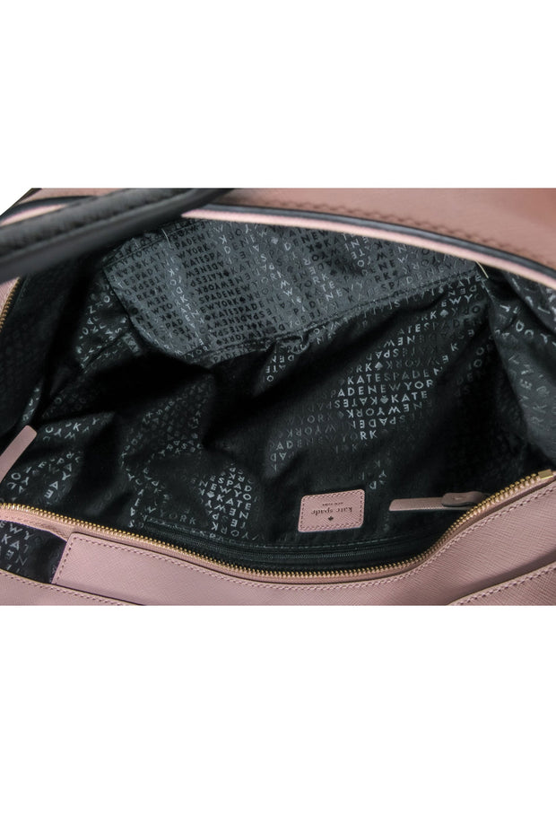 Current Boutique-Kate Spade - Dusty Pink & Black "Medium Dally" Zippered Tote