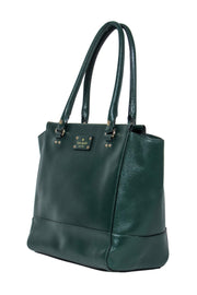 Current Boutique-Kate Spade - Emerald Green Shiny Leather Zippered Tote
