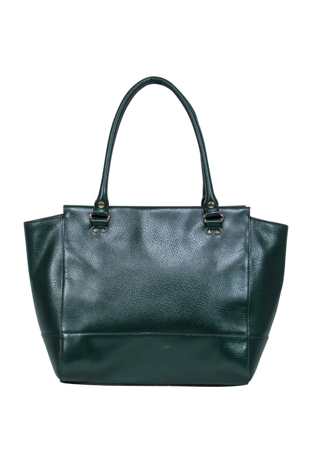 Current Boutique-Kate Spade - Emerald Green Shiny Leather Zippered Tote