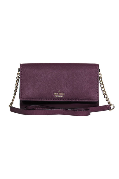 Current Boutique-Kate Spade- Maroon Saffiano Leather Crossbody