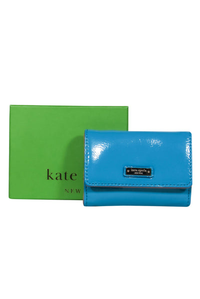 Current Boutique-Kate Spade - Mini Teal Patent Leather Wallet
