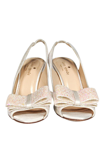 Kate spade glitter hot sale bow heels