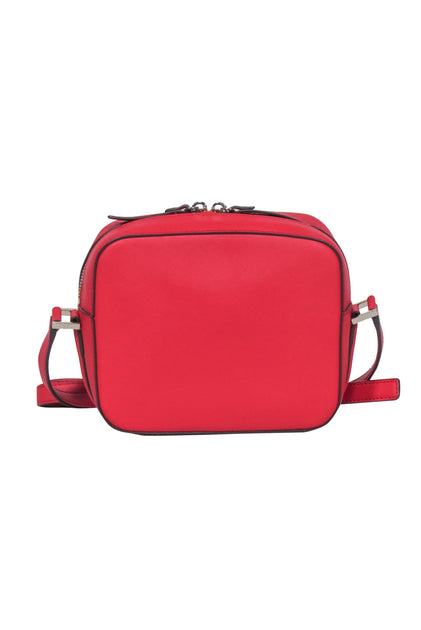 Kate Spade - Red Textured Leather Square Crossbody Bag – Current