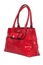Current Boutique-Kate Spade - Red Patent Leather Crocodile Embossed Tote w/ Bow