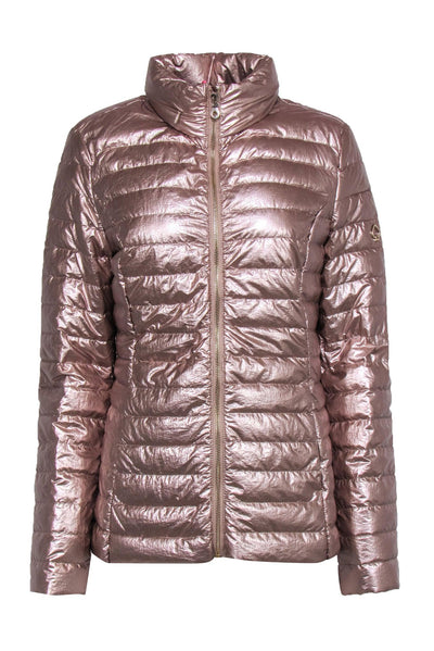 Current Boutique-Kate Spade - Rose Gold Metallic Nylon Puffer Jacket Sz M