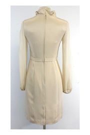 Current Boutique-Kay Unger - Cream Silk Long Sleeves Dress Sz 2