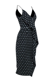 Current Boutique-Keepsake - Black & White Polka Dot Sleeveless Midi Dress w/ Flounce Sz XS