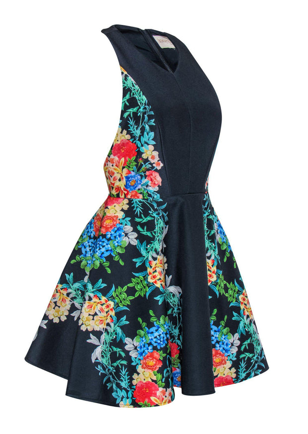 Current Boutique-Keepsake - Navy A-Line Floral Printed Dress Sz XS/S