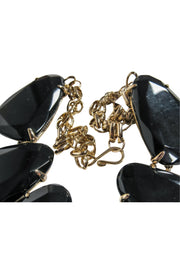 Current Boutique-Kendra Scott - Black Chunky Jewel Golden Chain Necklace