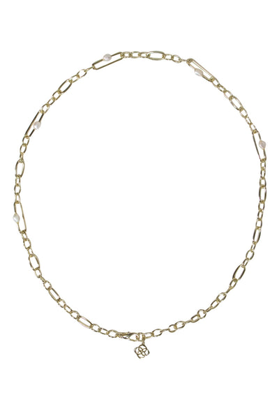 Current Boutique-Kendra Scott - Gold Chain "Lindsay" Necklace w/ Faux Pearls