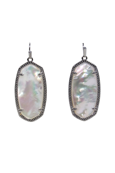 Current Boutique-Kendra Scott - Silver & Mother of Pearl Dangle Earrings
