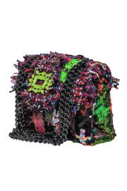 Current Boutique-Kurt Geiger - Pink & Multicolor Tweed & Sequin Crossbody Bag