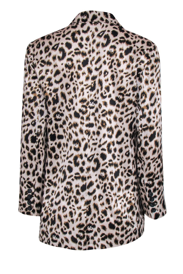 Current Boutique-L'Agence - Cheetah Print Silk Double Breasted Blazer Sz 4