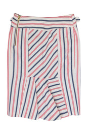 Current Boutique-L.A.M.B. - Red, White & Blue Striped Pencil Skirt w/ Belt Sz 2
