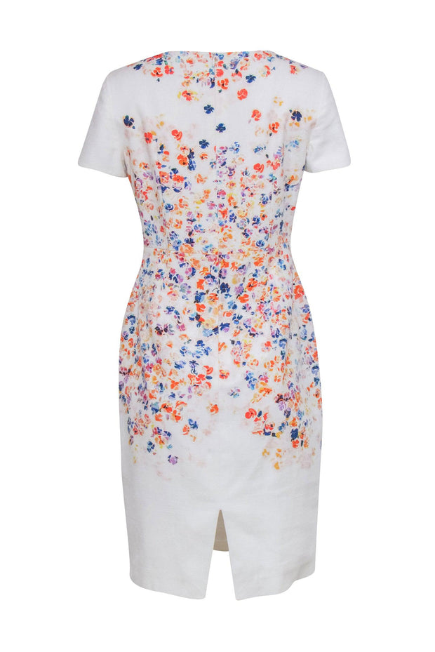Current Boutique-L.K. Bennett - Ivory & Multicolor Floral Cotton Dress Sz 10