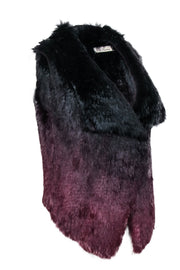 Current Boutique-La Fiorentina - Black & Red Ombre Rabbit Fur Vest One Size