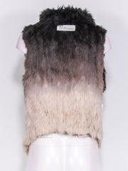 Current Boutique-La Fiorentina - Brown & Tan Ombre Rabbit Fur One Size