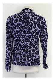 Current Boutique-Lafayette 148 - Blue & Purple Animal Print Cotton Jacket Sz 4