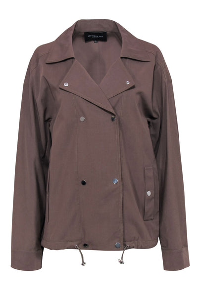 Current Boutique-Lafayette 148 - Brown Cotton Double Breasted Jacket Sz L