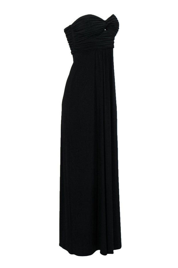 Current Boutique-Laundry by Shelli Segal - Black Strapless Gown w/ Ruched Bust Sz 2