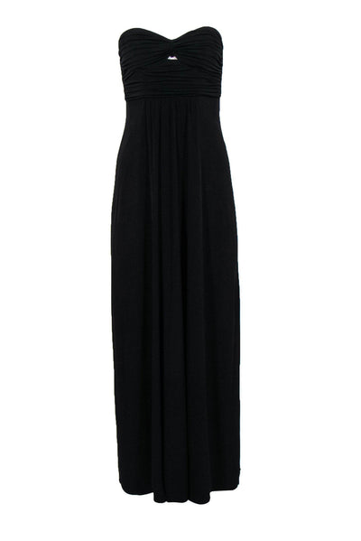 Current Boutique-Laundry by Shelli Segal - Black Strapless Gown w/ Ruched Bust Sz 2