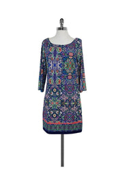 Current Boutique-Laundry by Shelli Segal - Teal Blue Paisley Print Dress Sz S