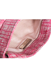 Current Boutique-Lauren Merkin - Embossed Pink & Cream Patterned Leather Clutch