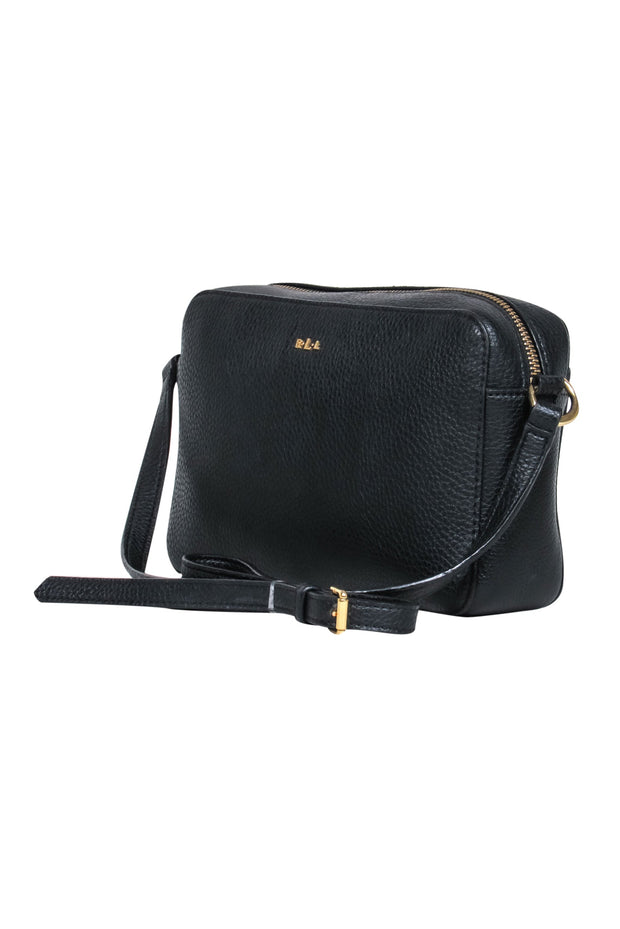 Current Boutique-Lauren Ralph Lauren - Black Pebbled Faux Leather Crossbody Bag