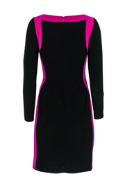 Current Boutique-Lauren Ralph Lauren - Black & Purple Colorblock Ruched-Side Sheath Dress Sz 4