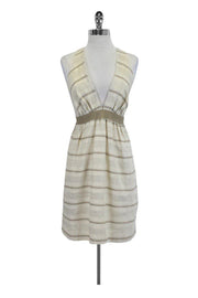 Current Boutique-Leona - Cotton & Linen Cream Dress w/ Cross Back Sz 2