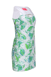 Current Boutique-Lilly Pulitzer - Lime Green & Bright Blue Conch Print Dress Sz 2