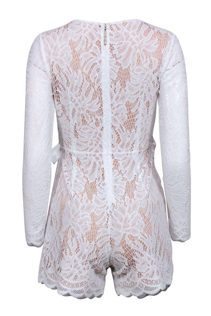 White lace outlet playsuit long sleeve