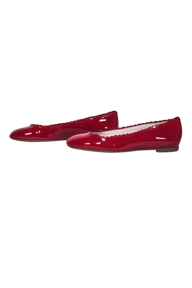 Current Boutique-Louise et Cie - Red Patent Leather "Caynlee" Scalloped Edge Ballet Flats Sz 6