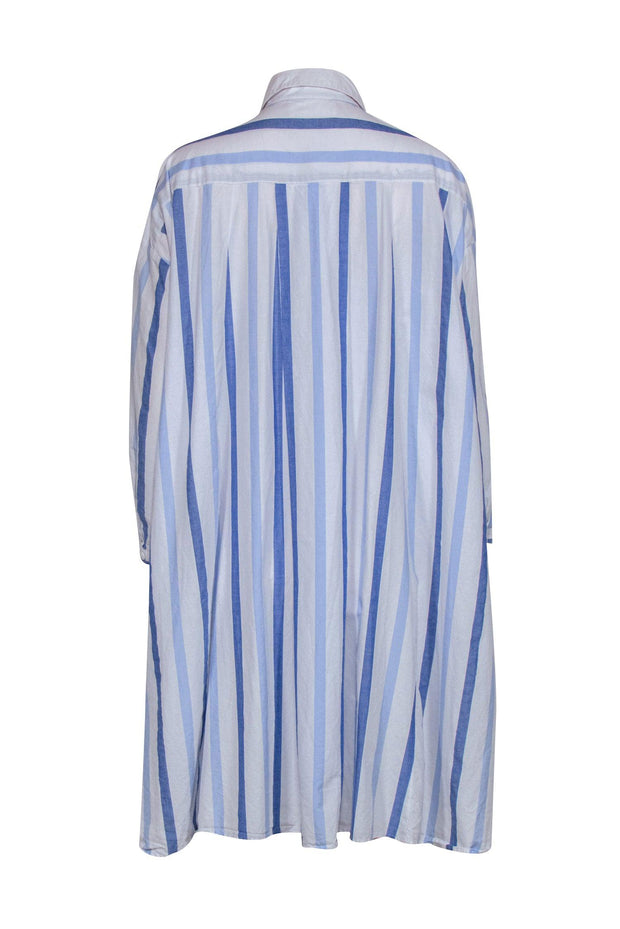 Current Boutique-Love Binetti - White & Blue Striped Button Up Dress Sz XS